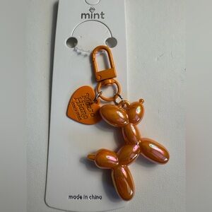 New MINT Balloon dog keychain zipper pull-orange